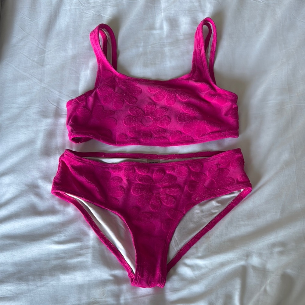 Old Navy Girls Pink Floral Bikini Set